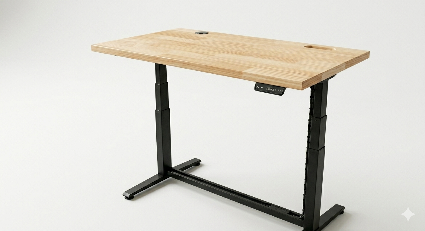 Light timber standing desk concept