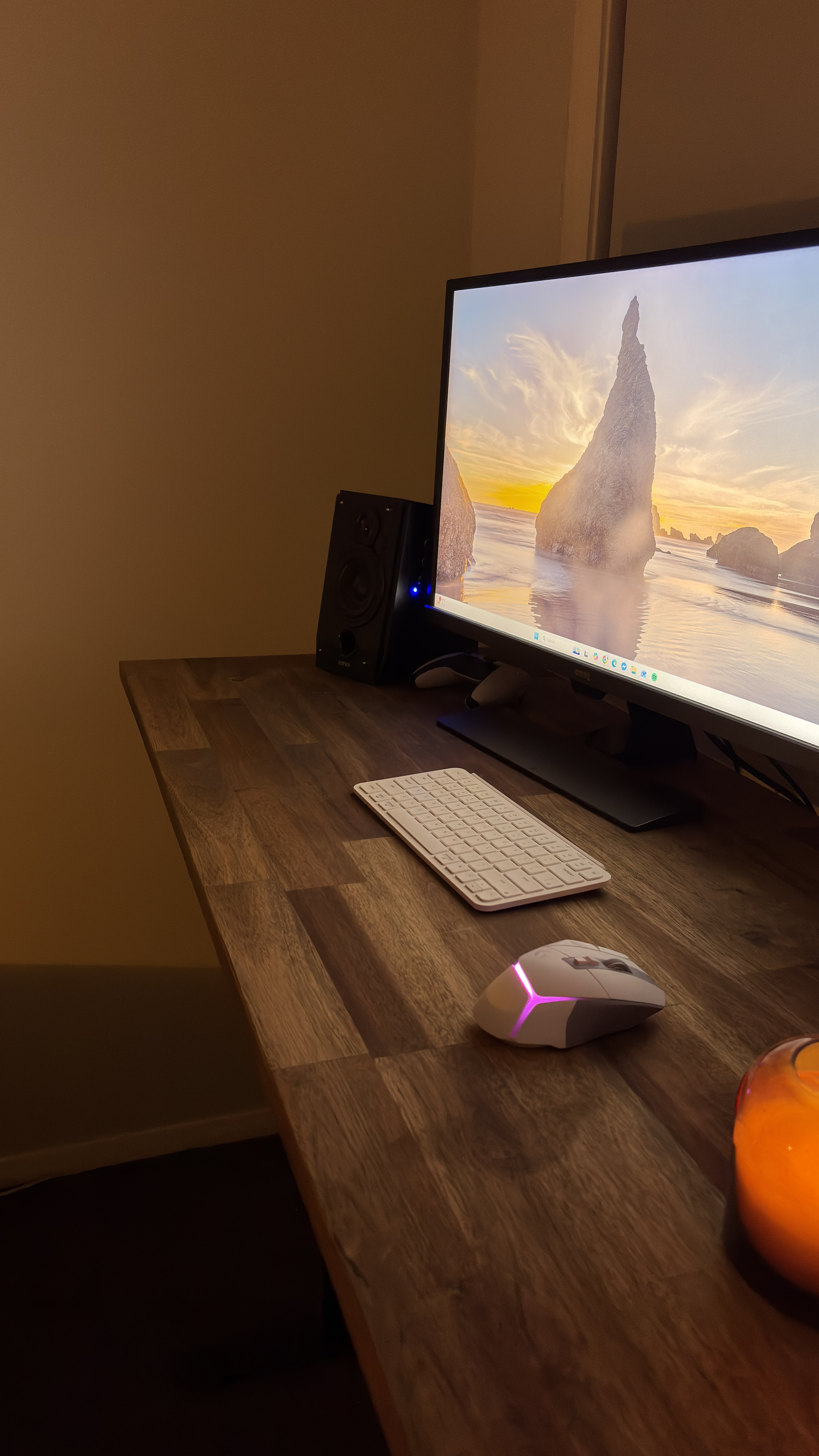 Custom timber standing desk in a Sydney home office